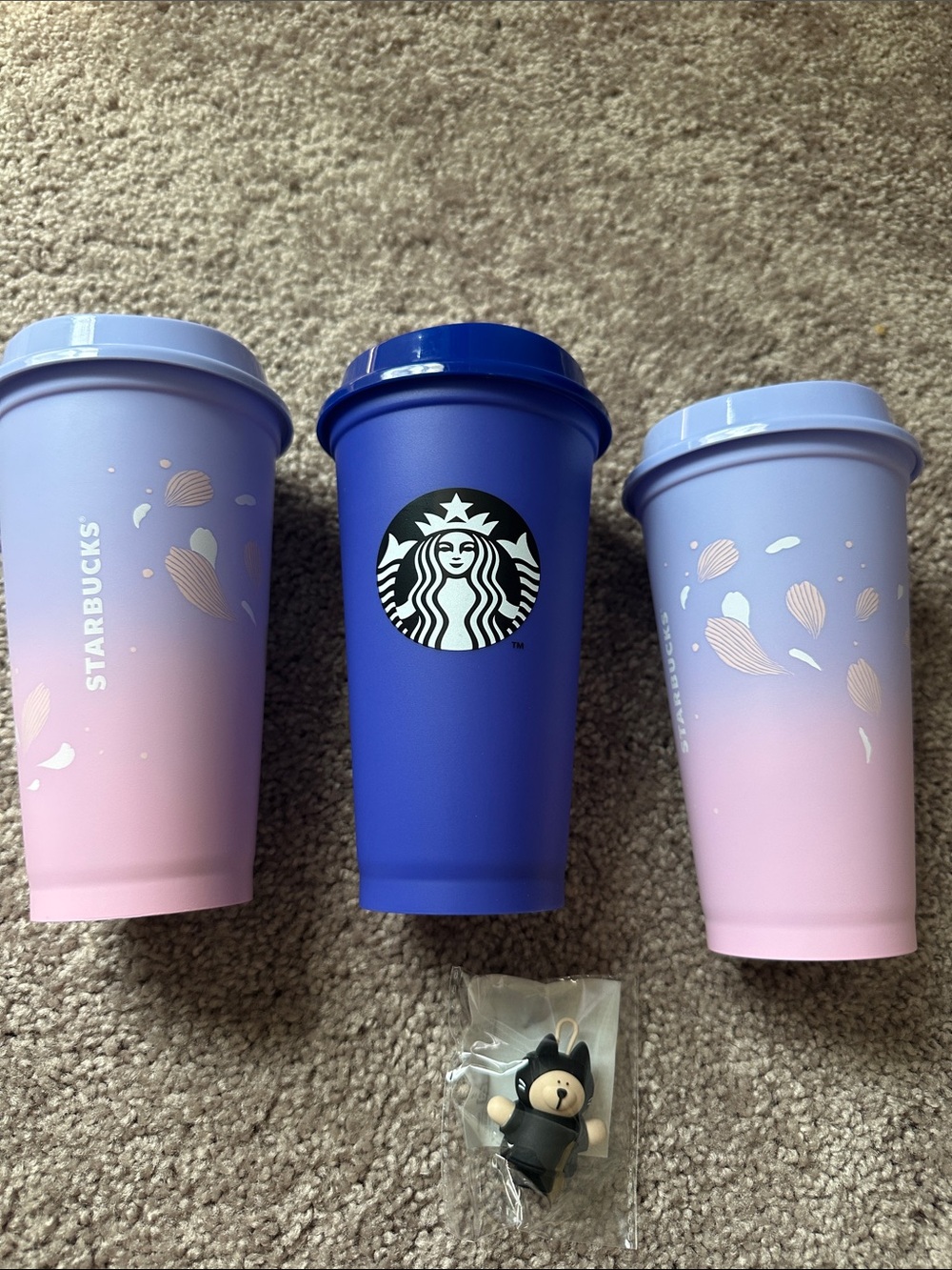 Starbucks Pink Lavender Gradient & Royal Blue Reusable Tumblers